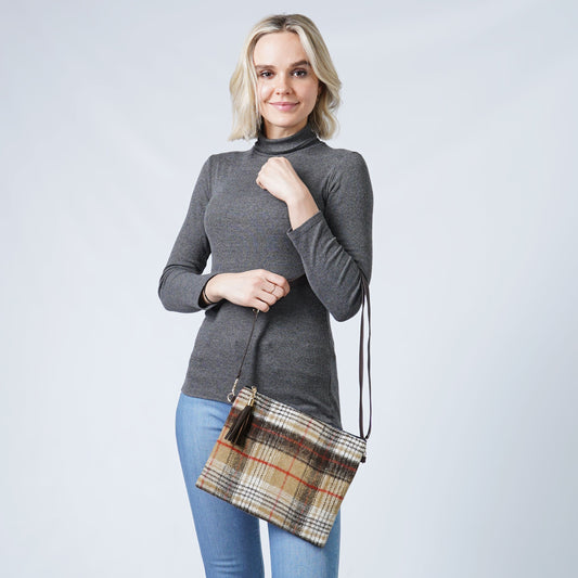 PLAID CROSSBODY/CLUTCH BAG