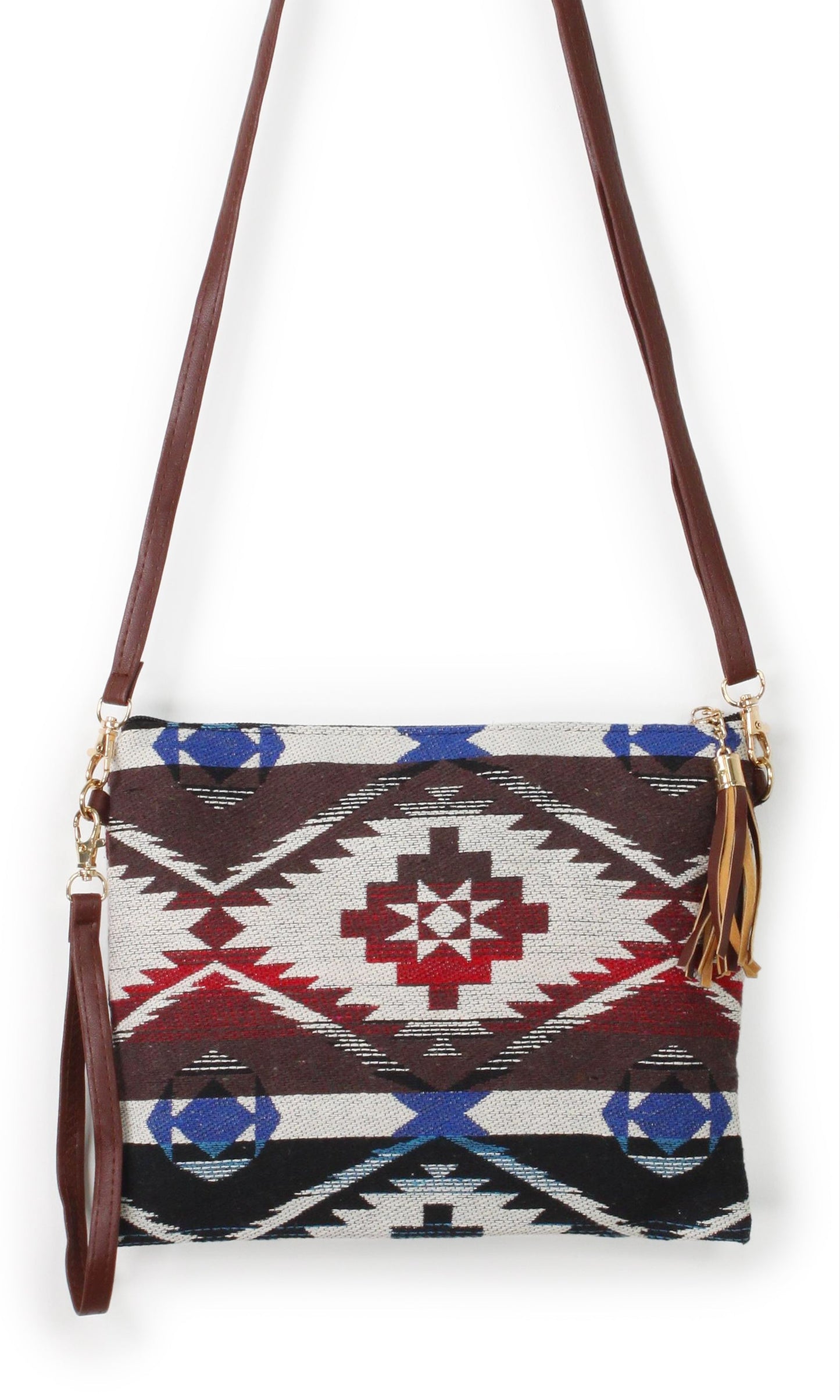 AZTEC WOVEN CROSSBODY/CLUTCH BAG