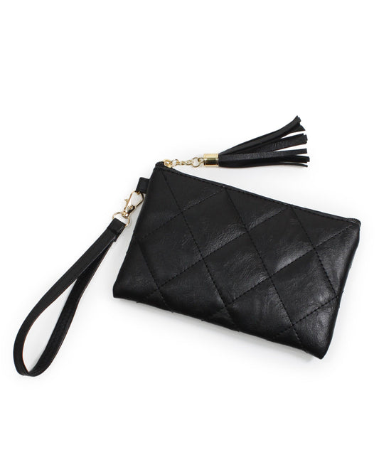 QUILTED POUCH BAG W.WRISTLET