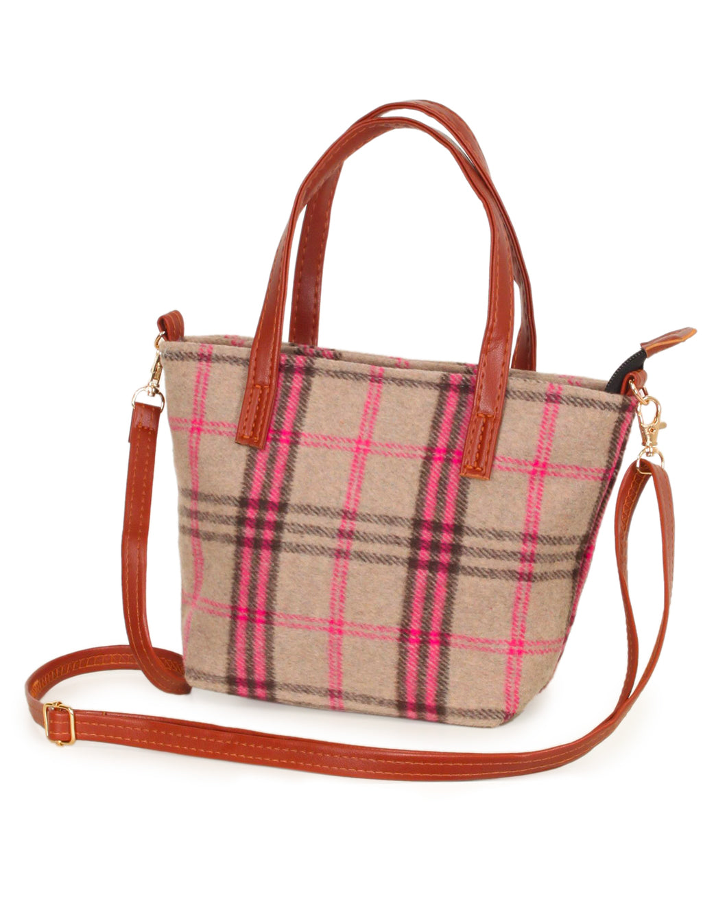 PLAID PRINT CROSSBODY BAG