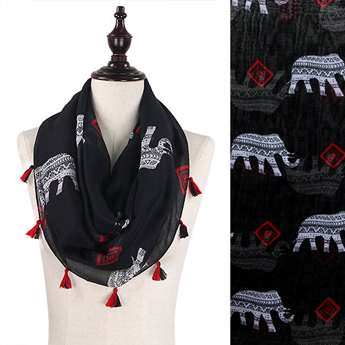 TRIBAL PATTERN ELEPHANT INFINITY SCARF