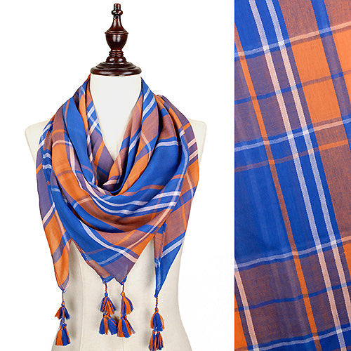 GAME DAY PLAID LARGE SQUARE SCARF