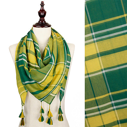 GAME DAY PLAID LARGE SQUARE SCARF