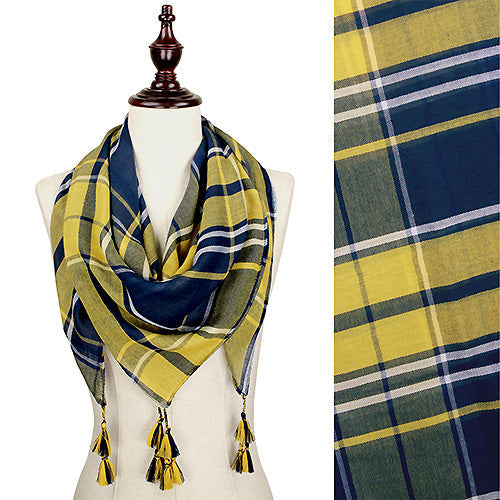 GAME DAY PLAID LARGE SQUARE SCARF