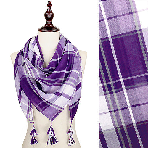 GAME DAY PLAID LARGE SQUARE SCARF