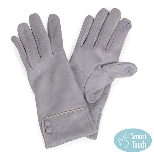 SOLID COLOR SUEDE CUFFED GLOVES