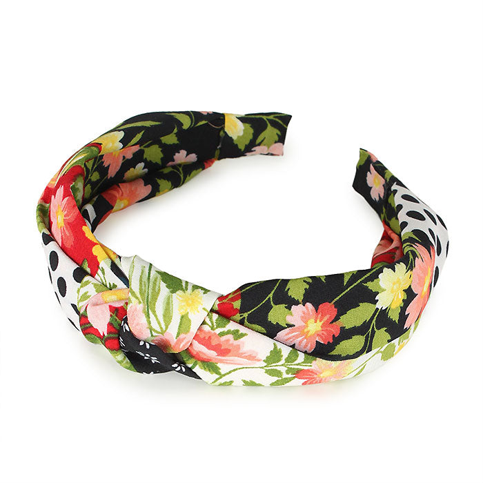 PATCHWORK PRINT KNOTTED HEADBAND