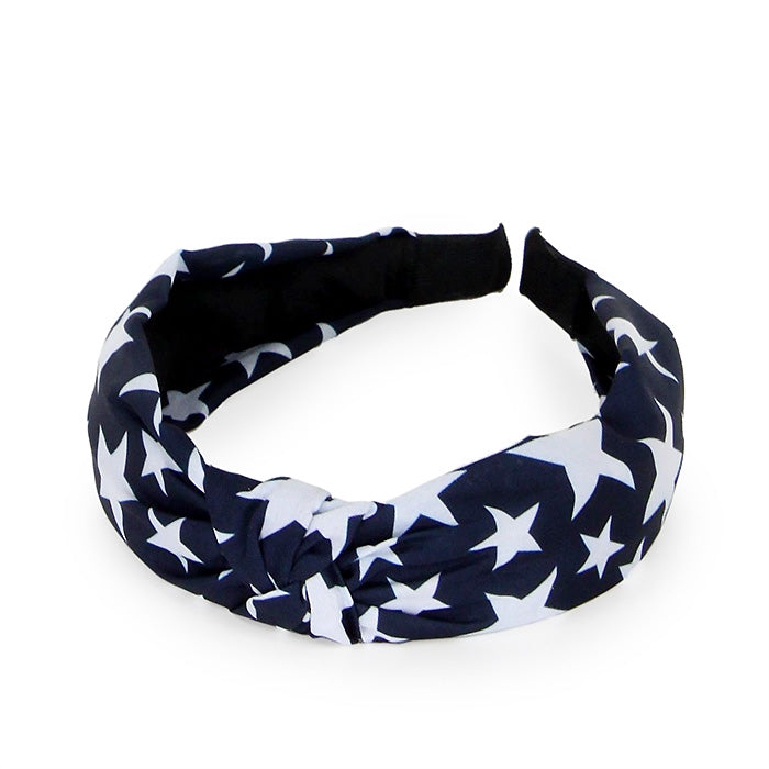 STAR PRINT KNOTTED HEADBAND