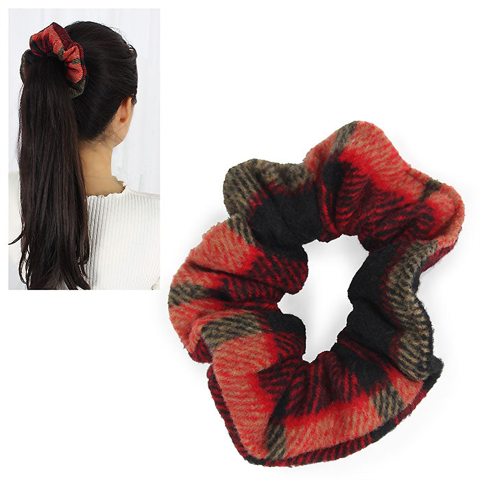 PLAID PRINT HAIR SCRUNCHIE