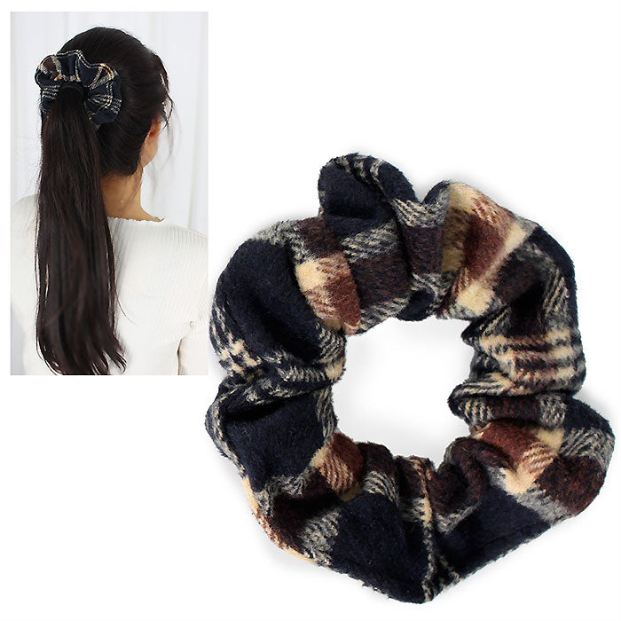 PLAID PRINT HAIR SCRUNCHIE