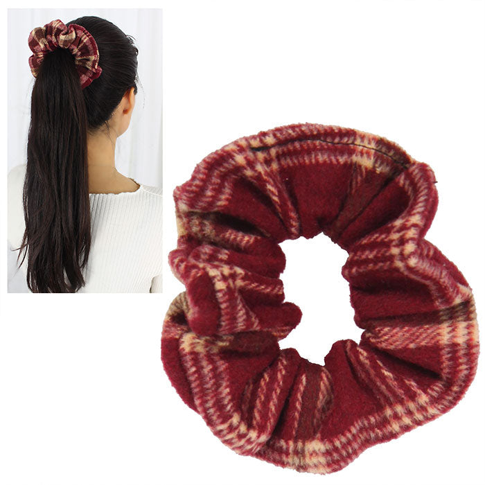 PLAID PRINT HAIR SCRUNCHIE