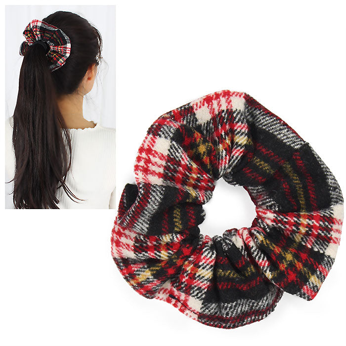 PLAID PRINT HAIR SCRUNCHIE