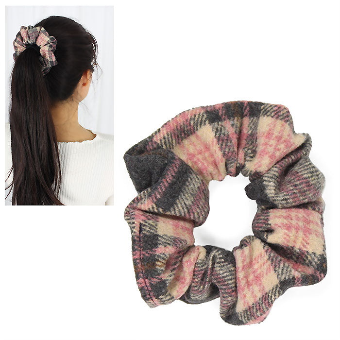 PLAID PRINT HAIR SCRUNCHIE