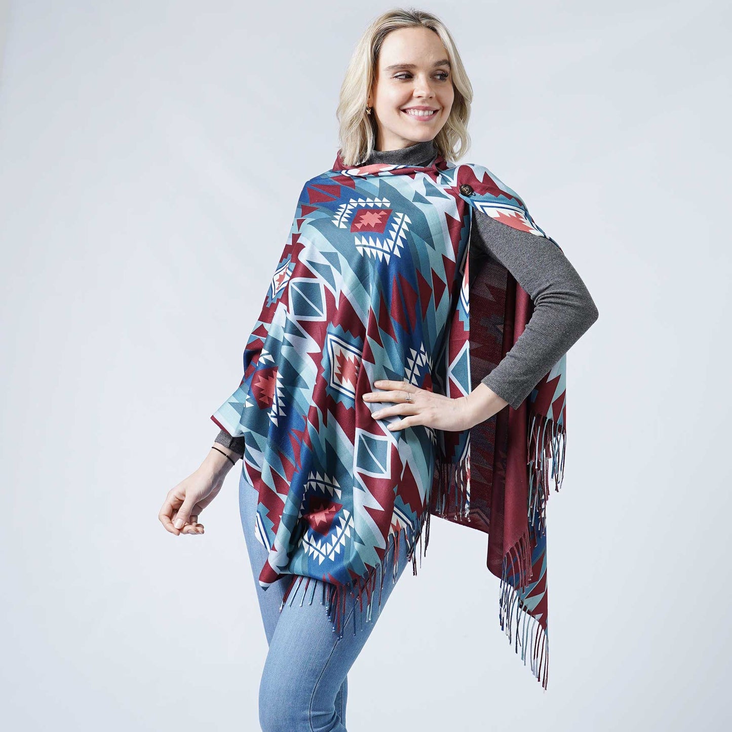 WESTERN MULTI WEAR OBLONG SCARF/PONCHO