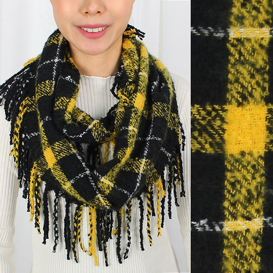 PLAID INFINITY SCARF W/ TASSEL - GAME DAY