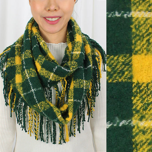 PLAID INFINITY W/ TASSEL - GAME DAY