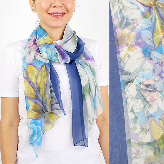 FLORAL PRINT CHIFFON SCARF