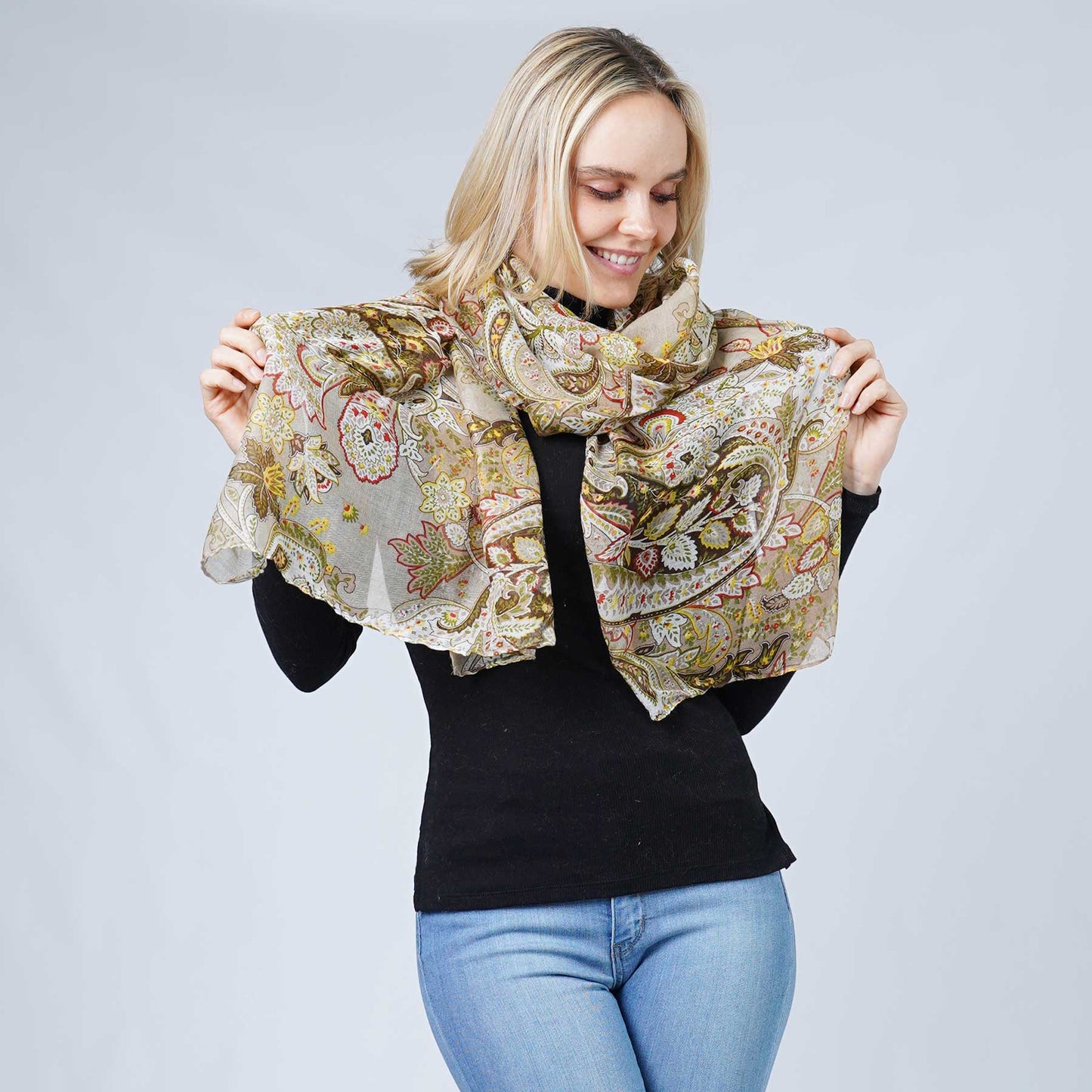 PAISLEY PRINT OBLONG SCARF