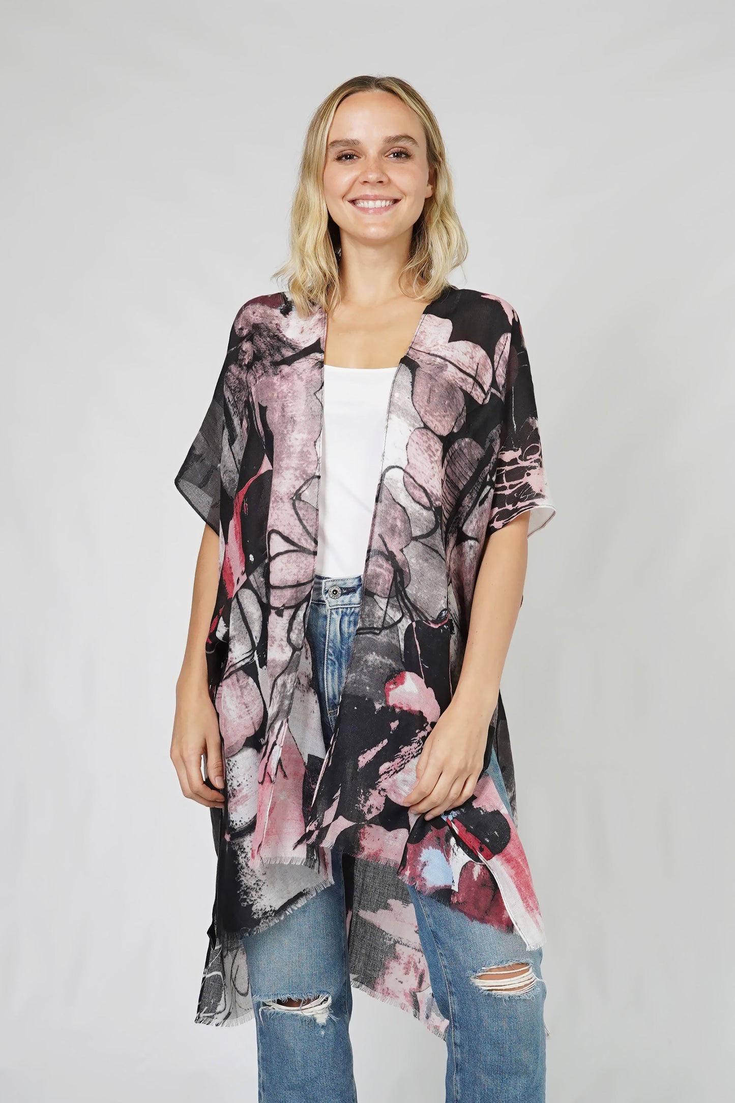 ABSTRACT PRINT KIMONO/VEST