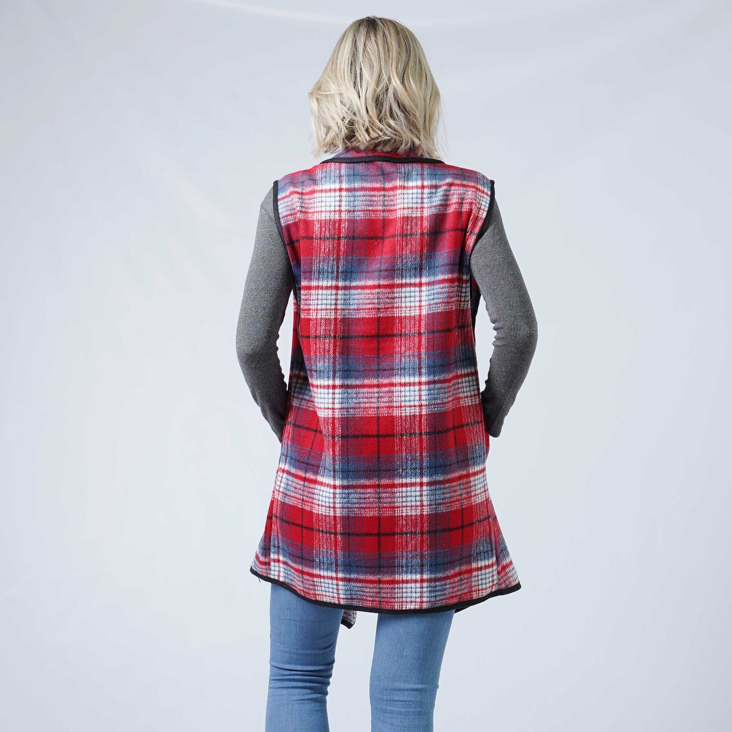 PLAID VEST W/POCKET