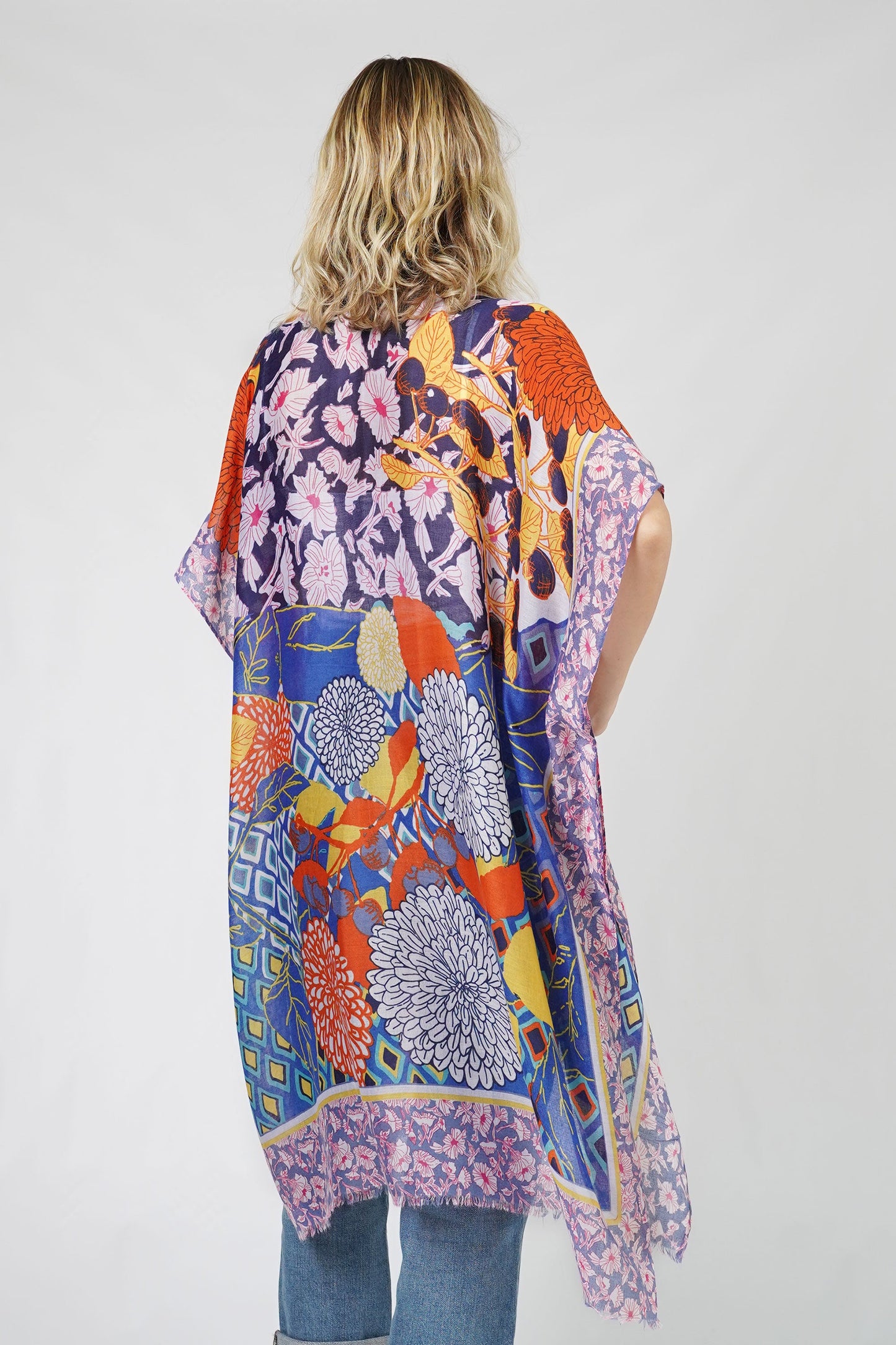 ORIENTAL PRINT KIMONO/VEST