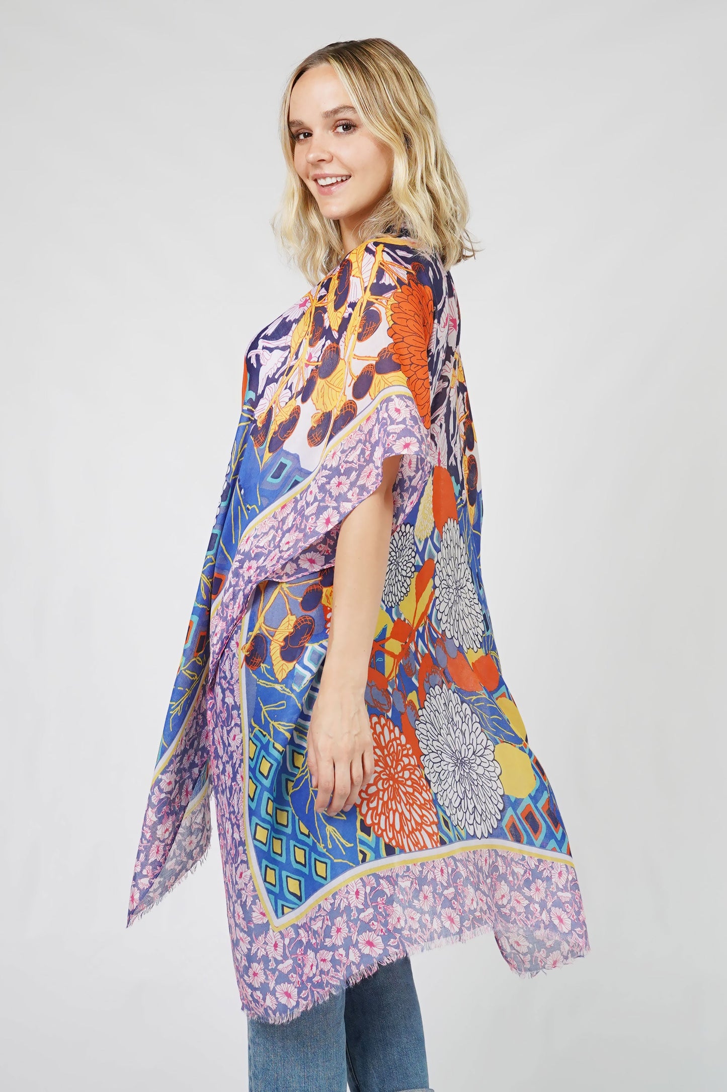 ORIENTAL PRINT KIMONO/VEST