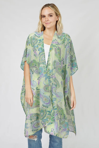 PAISLEY PRINT KIMONO VEST