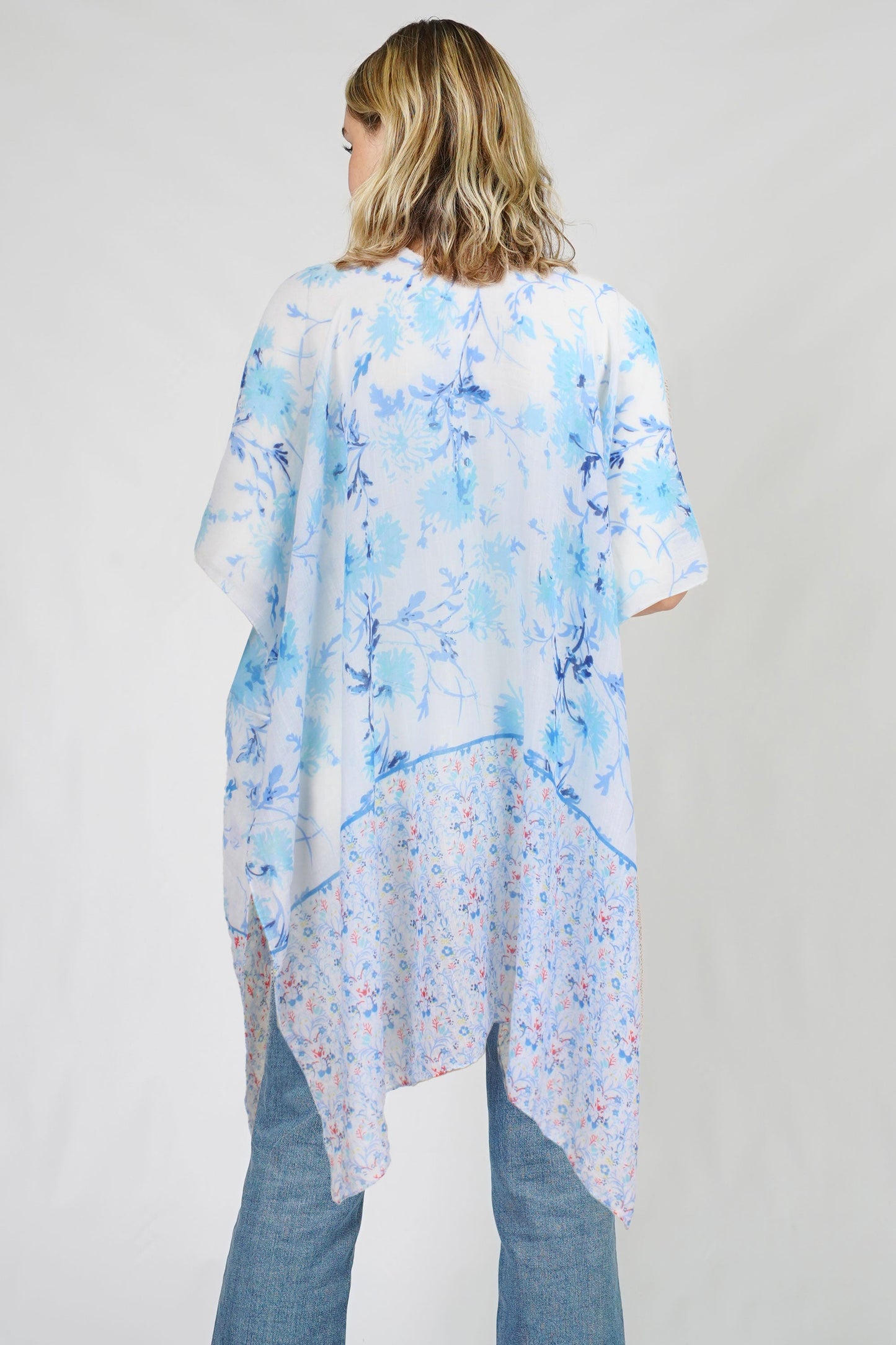 FLOWER PRINT KIMONO VEST