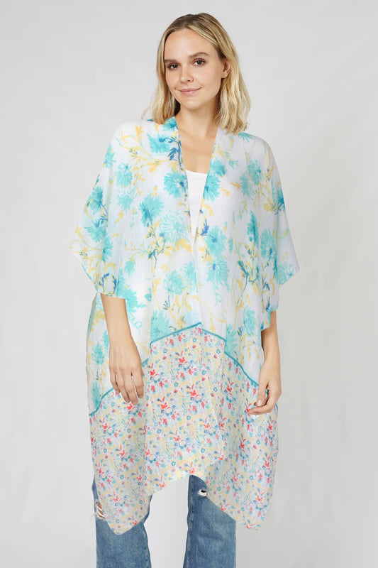 FLOWER PRINT KIMONO VEST