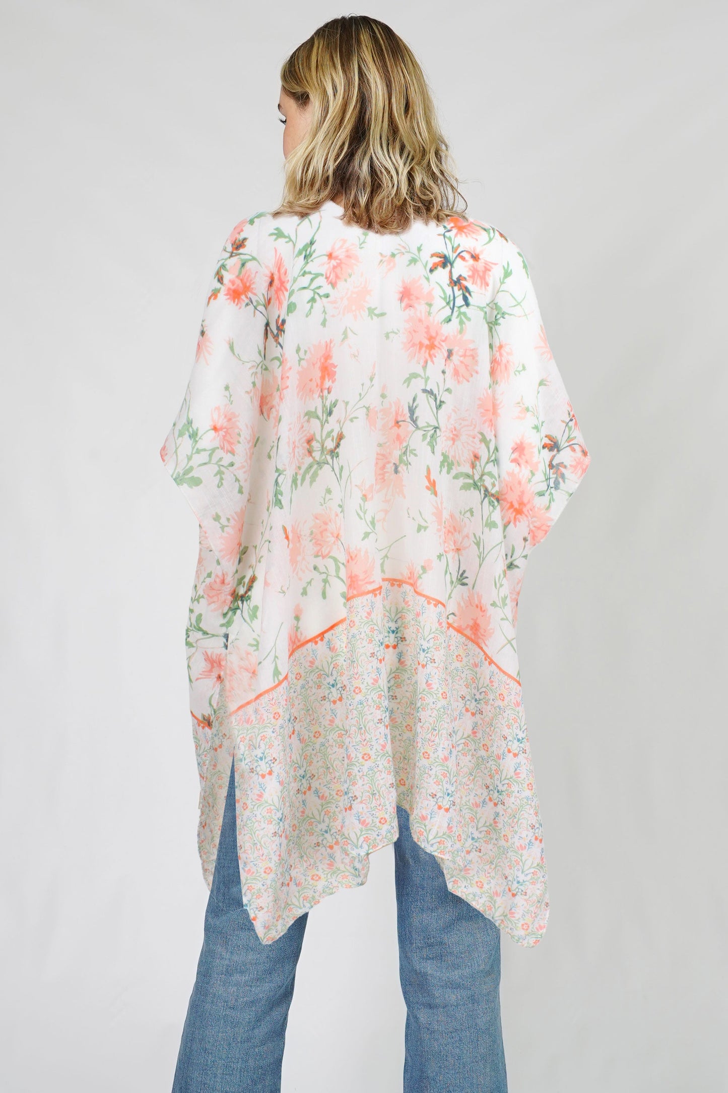 FLOWER PRINT KIMONO VEST