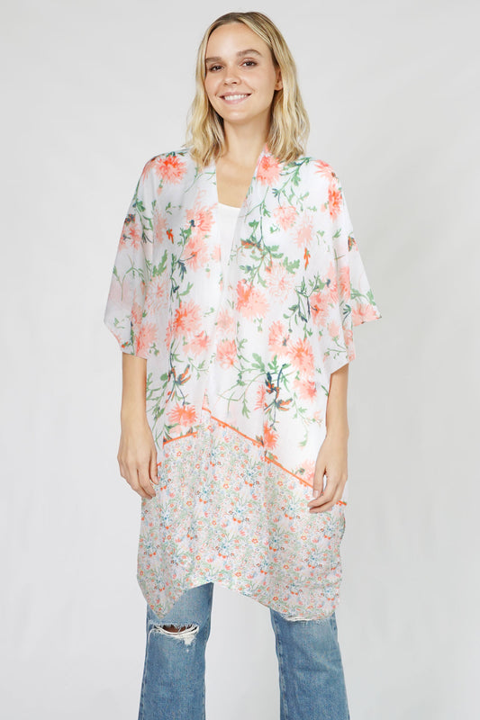 FLOWER PRINT KIMONO VEST