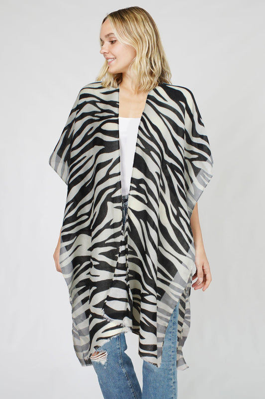 ANIMAL PRINT KIMONO VEST